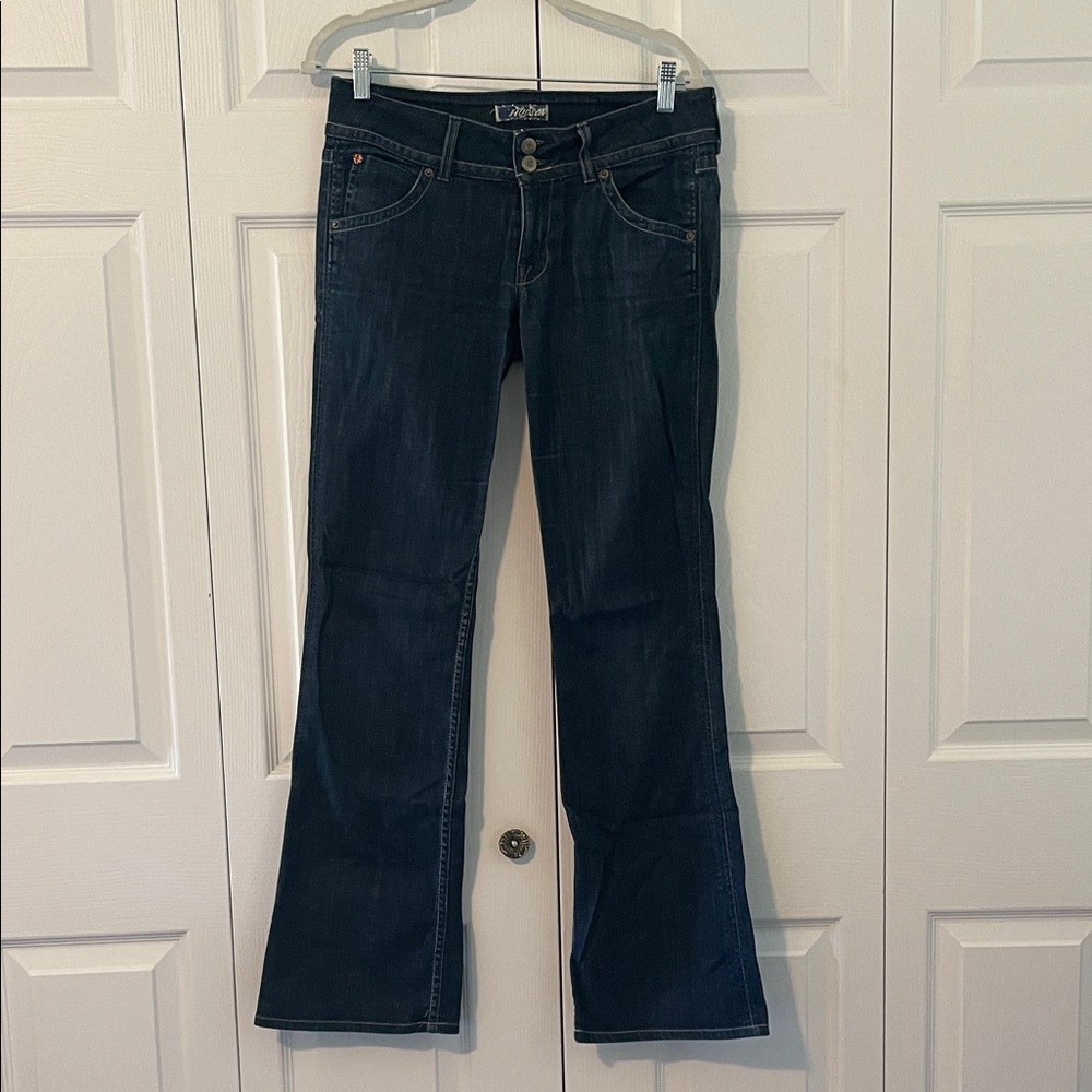 Hudson Dark Blue Low Rise Flare Jeans